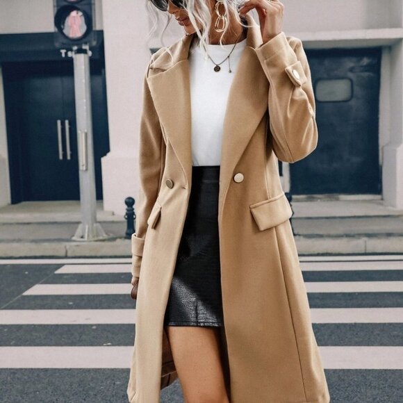 Tan Womens Overcoat - Picture 3 of 5